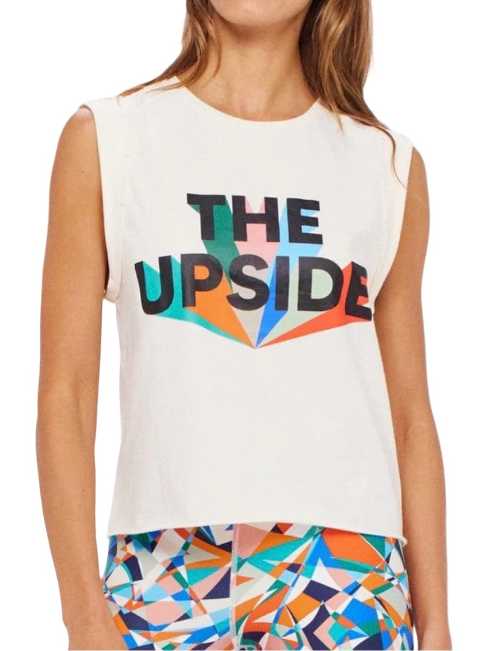 The Upside Women's Infinite Cropped Muscle Tank Top in Natural Size XS